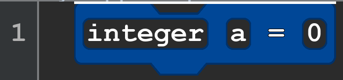 This is a block for integer a = 0
