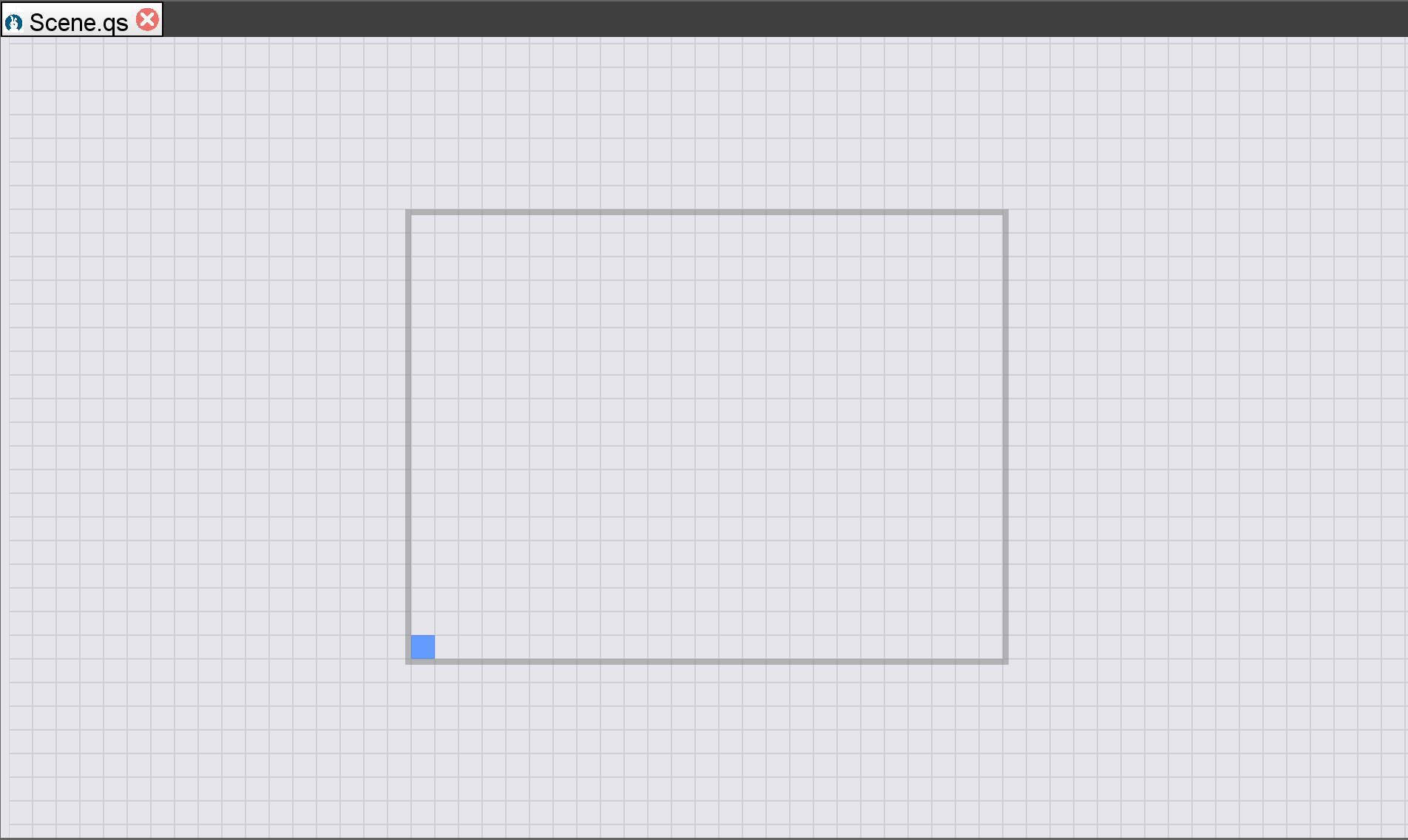 This image is a grid with a single water tile. By default, the tile is placed in the camera's visible plane, which is (0, 0).