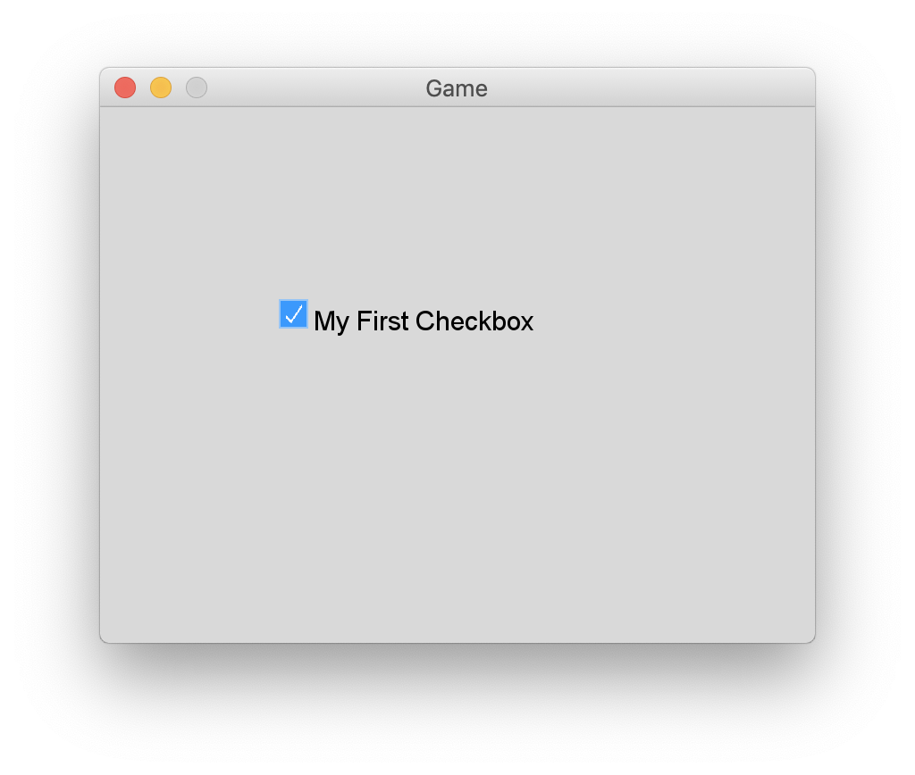 This image shows the final expected game window with the Checkbox toggled on