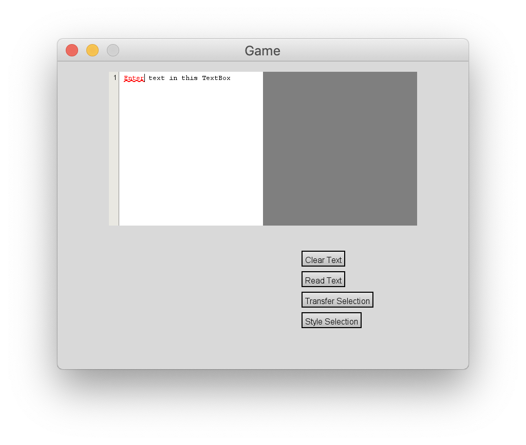 This image shows the final expected game window with the word Enter stylized in the left TextBox.