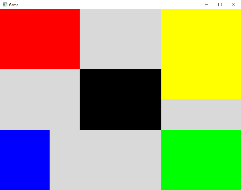 This image shows the Layout in effect at the default window size.