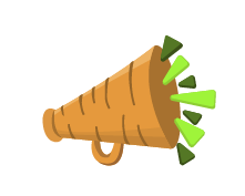 Megaphone made out of a carrot