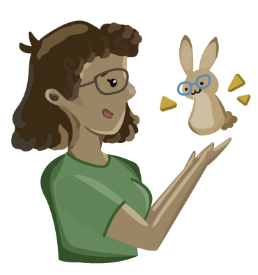 Person admiring a radiant bespectacled bunny