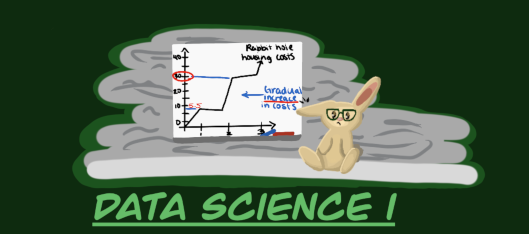 A cute bunny named Quincy analyzes his data.